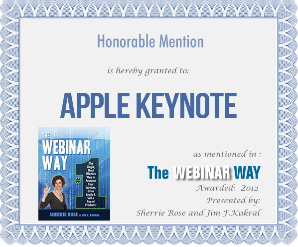 Honorable Mention for Apple Keynote from The Webinar Way